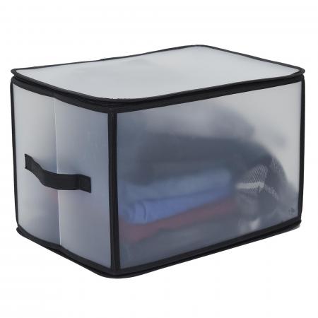 Boîte de rangement pliable transparente pour linge 40x30x25 cm