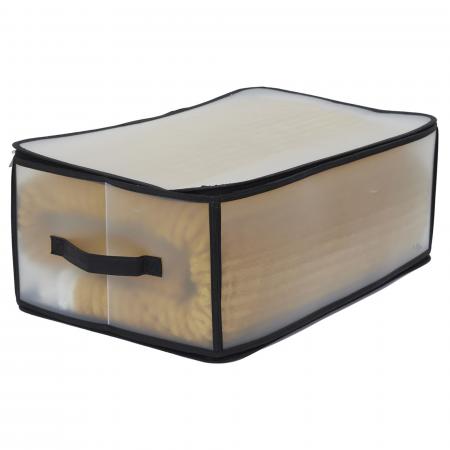 Boîte de rangement pliable transparente pour linge 52x35x19 cm