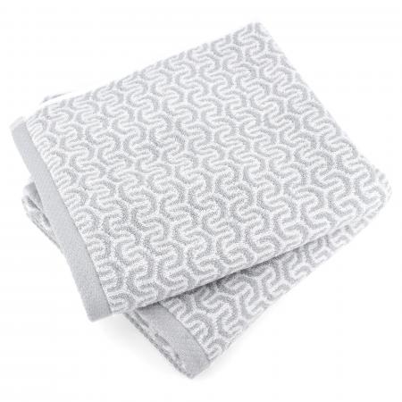 Lot de 2 serviettes de toilette 50x100 cm GRAPHIC HOOK gris