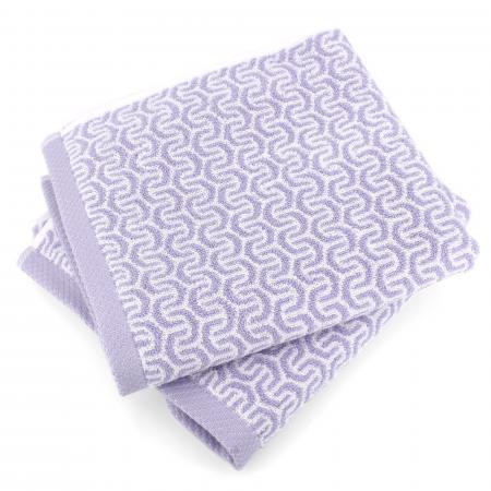 Lot de 2 serviettes de toilette 50x100 cm GRAPHIC HOOK violet