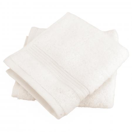 Lot de 2 serviettes invité 30x30 cm LUXOR blanc crème