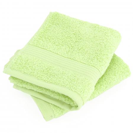 Lot de 2 serviettes invité 30x30 cm LUXOR vert pomme