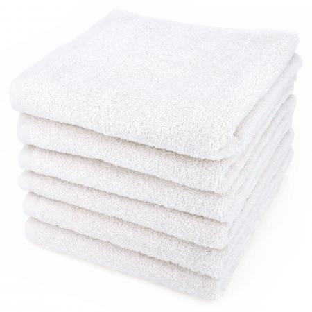 Lot de 6 serviettes de toilette 50x90 cm ALPHA blanc
