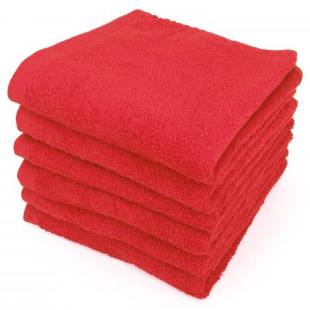 Lot de 6 serviettes de toilette 50x90 cm ALPHA rouge
