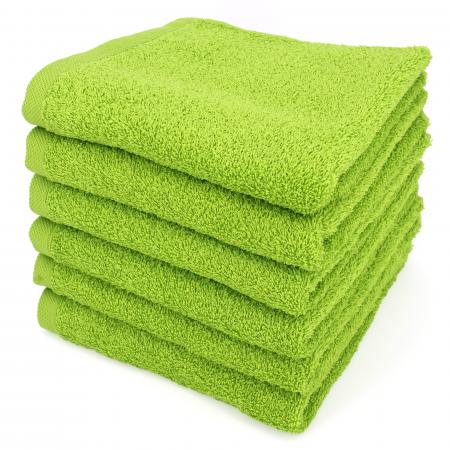 Lot de 6 serviettes de toilette 50x90 cm ALPHA vert Pistache