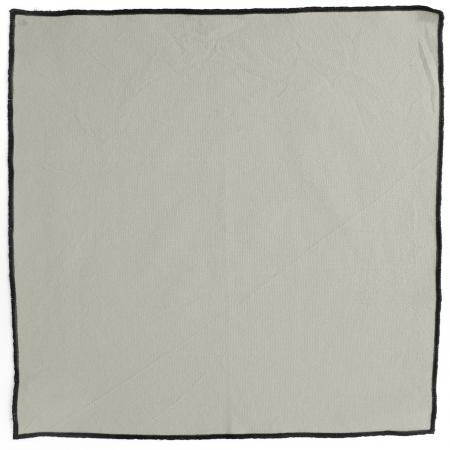 Lot de 6 serviettes de table coton 42x42 cm HONO blanc Naturel finition point bourdon