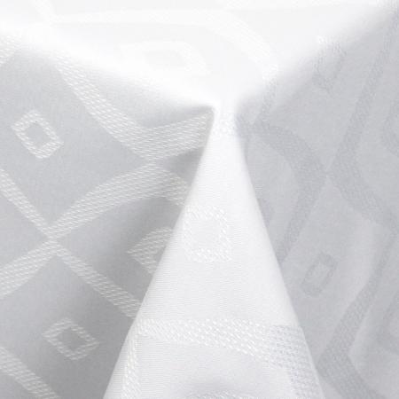 Nappe carrée 175x175 cm Jacquard 100% polyester BRUNCH blanc