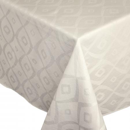 Nappe carrée 175x175 cm Jacquard 100% polyester BRUNCH ecru