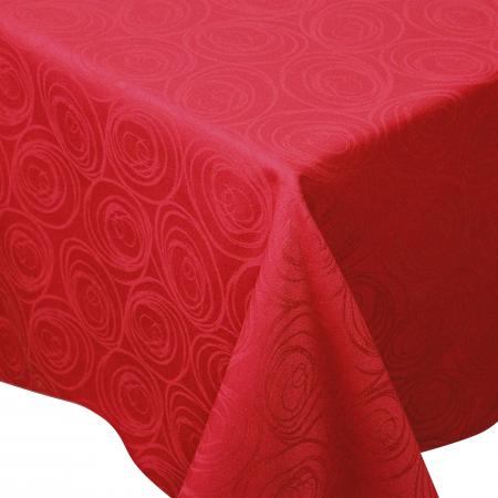 Nappe carrée 175x175 cm Jacquard 100% coton SPIRALE rouge