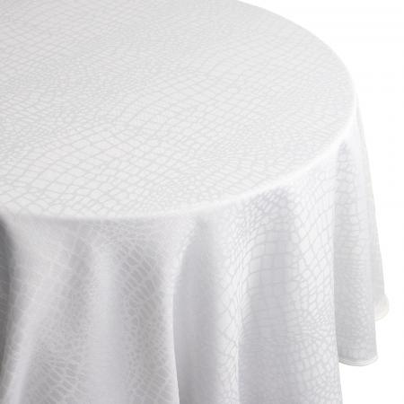 Nappe ovale 180x240 cm Jacquard 100% polyester LOUNGE blanc