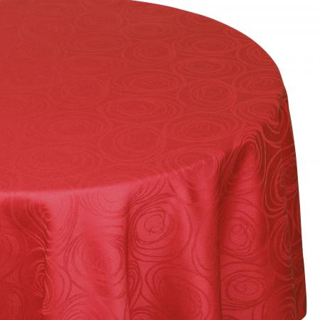 Nappe ovale 180x240 cm Jacquard 100% coton SPIRALE rouge