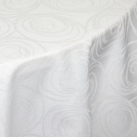 Nappe ovale 180x300 cm Jacquard 100% coton SPIRALE blanc