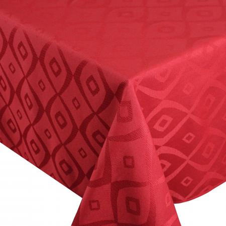 Nappe rectangle 150x200 cm Jacquard 100% polyester BRUNCH rouge