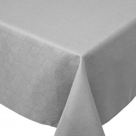 Nappe rectangle 150x200 cm Jacquard 100% coton CUBE gris Perle