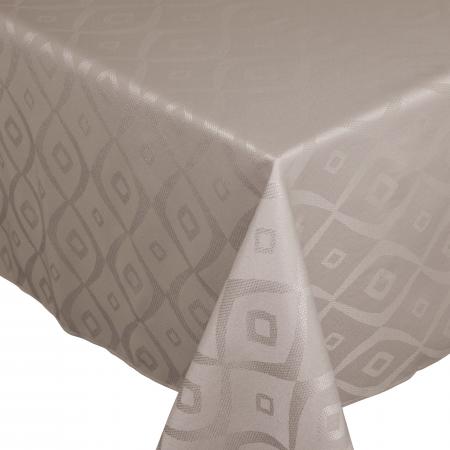 Nappe rectangle 150x250 cm Jacquard 100% polyester BRUNCH taupe