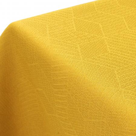 Nappe rectangle 150x300 cm Jacquard 100% coton CUBE jaune Curcuma