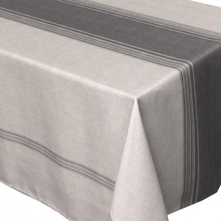 Nappe rectangle 150x350 cm imprimée 100% polyester BISTROT gris Charbon