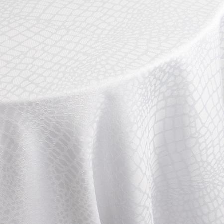 Nappe ronde 180 cm Jacquard 100% polyester LOUNGE blanc