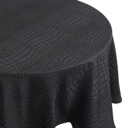 Nappe ronde 180 cm Jacquard 100% polyester LOUNGE noir