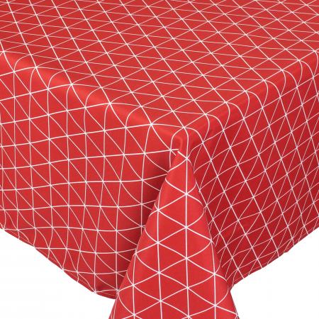Nappe carrée 170x170 cm imprimée 100% polyester PACO géométrique rouge Cerise