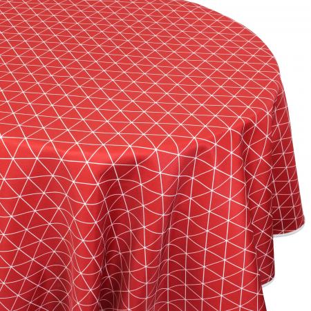 Nappe ovale 180x240 cm imprimée 100% polyester PACO géométrique rouge Cerise