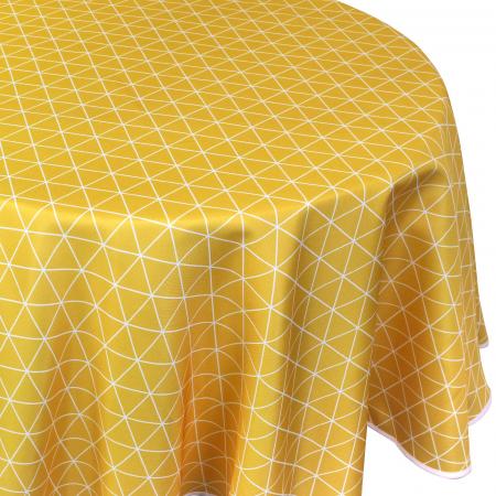 Nappe ovale 180x240 cm imprimée 100% polyester PACO géométrique jaune Maïs