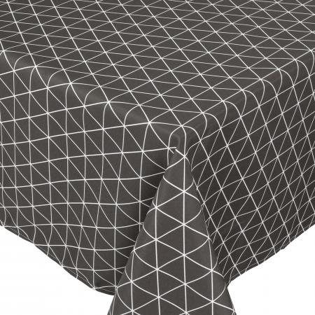 Nappe carrée 170x170 cm imprimée 100% polyester PACO géométrique gris Poivre