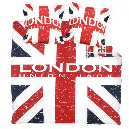 Parure de lit 200x200 cm 100% coton LONDON Union Jack