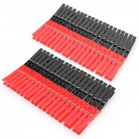 Pinces à linge en plastique 2 lot de 40 pinces rouge et noir