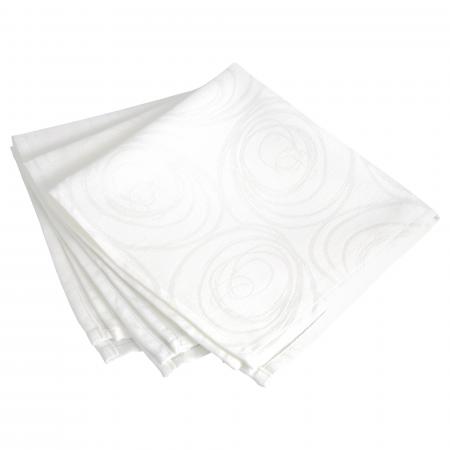 Lot de 3 serviettes de table 43x43 cm Jacquard 100% coton SPIRALE blanc
