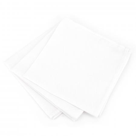 Lot de 3 serviettes de table 45x45 cm Jacquard 100% coton CUBE blanc