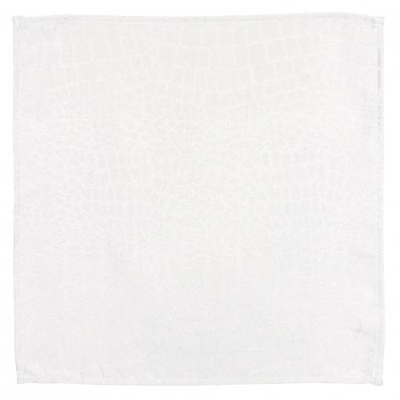 Lot de 3 serviettes de table 45x45 cm Jacquard 100% polyester LOUNGE blanc