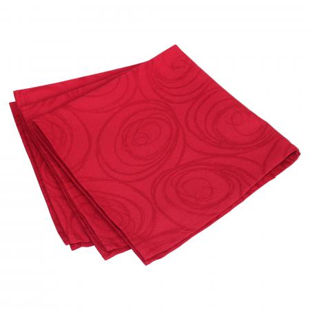 Lot de 3 serviettes de table 45x45 cm Jacquard 100% coton SPIRALE rouge
