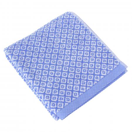 Serviette de toilette 50x100 cm SHIBORI mosaic Bleu 100% coton 500 g/m2