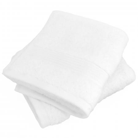 Lot de 2 serviettes invité 30x50 cm LUXOR blanc