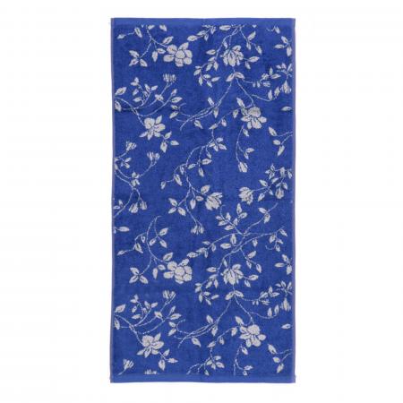 Serviette invité 33x50 cm 100% coton 480 g/m2 FLORAL Bleu