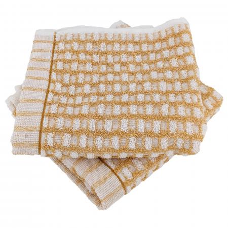 Lot de 2 serviettes invité 33x50 cm pur coton collection GLOW jaune