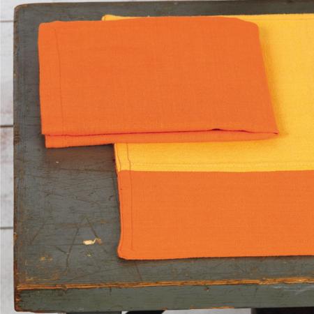 Set de table Cocina 45x33 cm avec serviette assortie - Damier orange et jaune