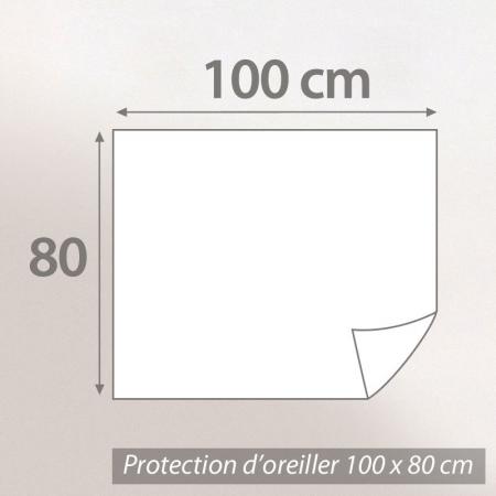 Housse de protection oreiller 100x80 cm Antonin - Molleton absorbant traité anti-acariens