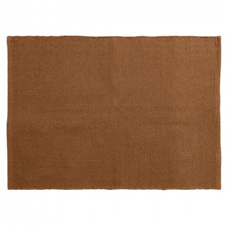Tapis rectangulaire 170x240 cm pur coton MOOREA marron terre cuite