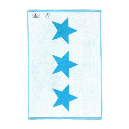 Tapis de bain 50x70 cm 100% coton 700 g/m2 STARS Bleu Turquoise