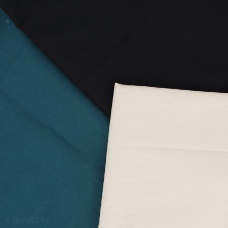Tissu coton cretonne motif uni TAIKO Noir