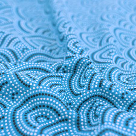 Tissu coton percale motif géométrique SYDNEY bleu Canard