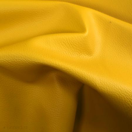 Tissu simili cuir uni KARIA jaune Curcuma