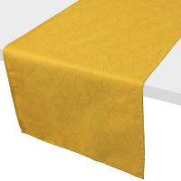 Chemin de table 45x150 cm Jacquard 100% coton CUBE jaune Curcuma