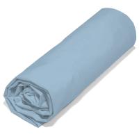 Drap housse imprimé 140x190 cm 100% coton DIEGO bleu baltique