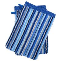 Lot de 2 gants de toilette collection PURE STRIPES II bleu