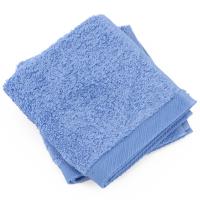 Lot de 2 serviettes invité 30x30 cm 100% coton peigné ALBA bleu mer