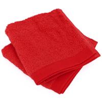 Lot de 2 serviettes invité 30x30 cm 100% coton peigné ALBA rouge