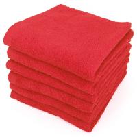 Lot de 6 serviettes de toilette 50x90 cm ALPHA rouge